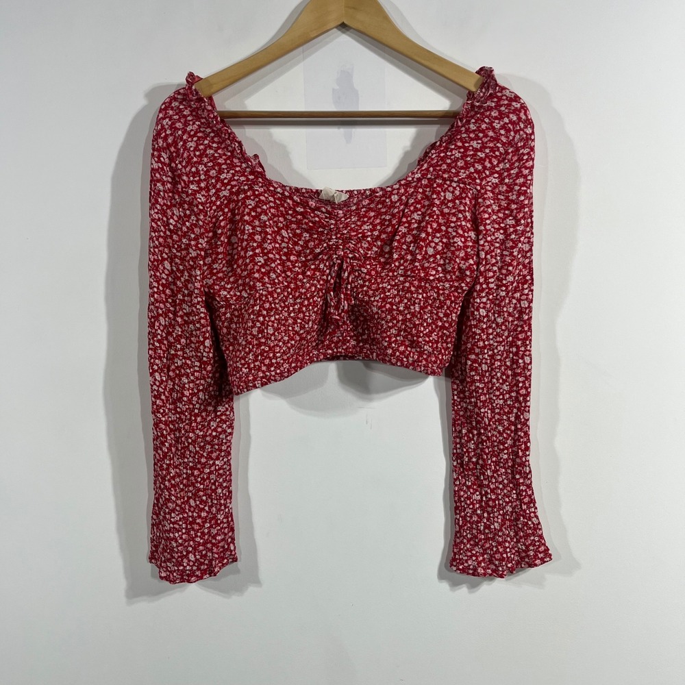 Sim&Sam Y2K Whimsigoth Renfair Babydoll Coquette Floral Fairy Grunge Top Medium